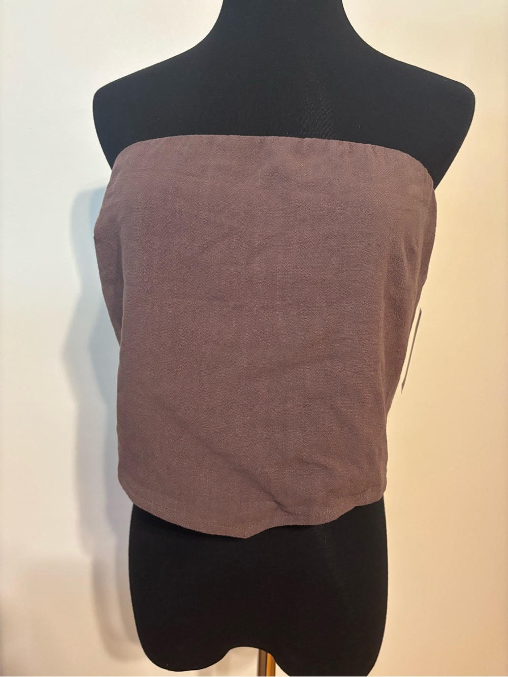 Brown Strapless Tube Crop Top